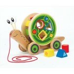 Игрушка Hape деревянная каталка-сортер Улитка 12м+