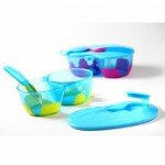 Миска BabyOno с крышкой и ложкой 3м+